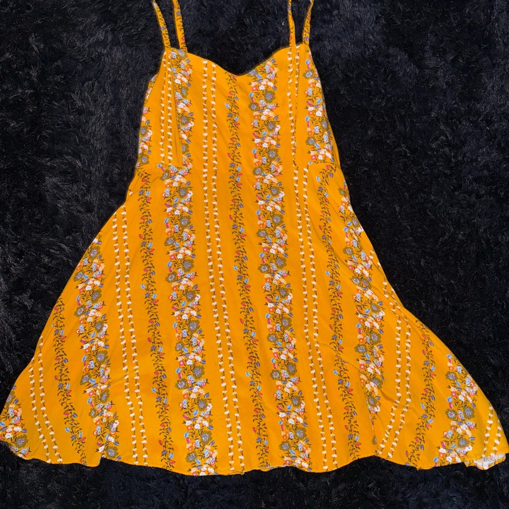 Old Navy Mustard Floral Dress
